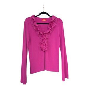 Oscar De La Renta, ruffle sweater Sz ?Sm